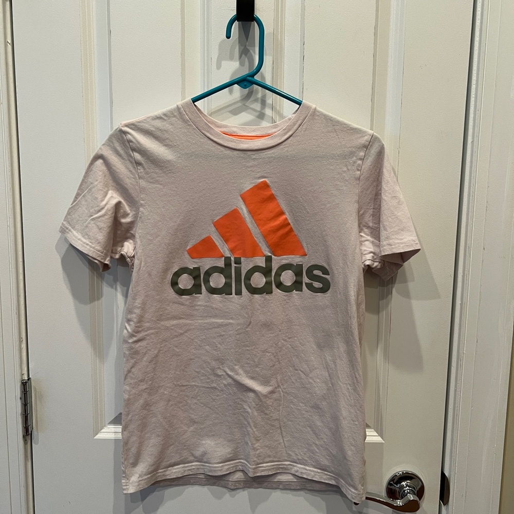 Adidas Logo T-Shirt in Orange and Gray